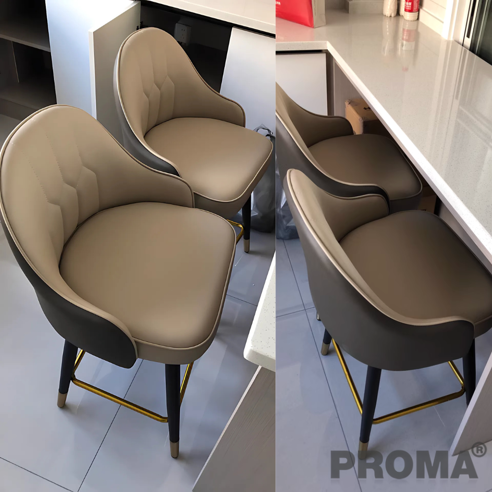 เก้าอี้บาร์ทรงสูง สไตล์โมเดิร์น Proma-C-62 65 ซม. สีเทาเข้ม/ครีม_1